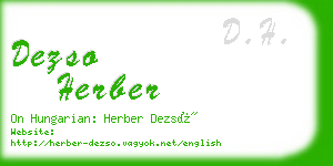 dezso herber business card